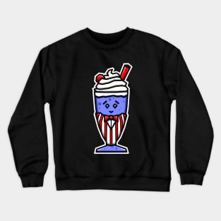 Cute Blueberry Shake in a Soda Jerk (Clerk) Uniform for Dessert Lovers - Blueberry Milkshake Crewneck Sweatshirt